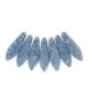 Czech Glass Daggers beads 5x16mm Chalk white teracota blue